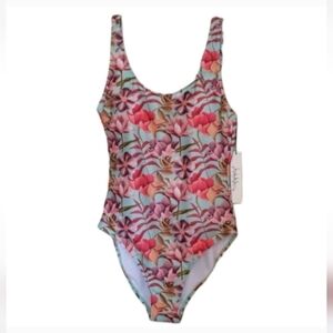 Nicole Miller Swimsuit One Piece Aqua sz M NWT